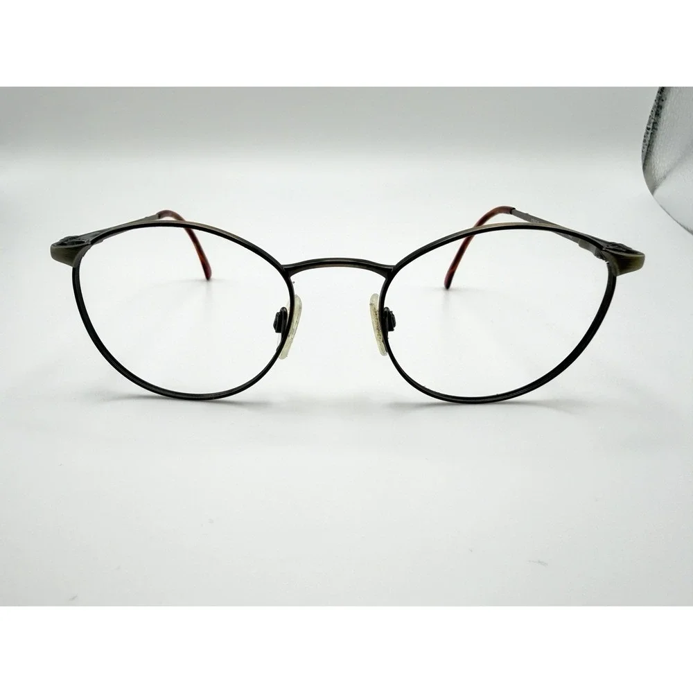 Marchon Stratus Havana/Antique Round Tortoise Eyeglasses Frames Only 51-20-140